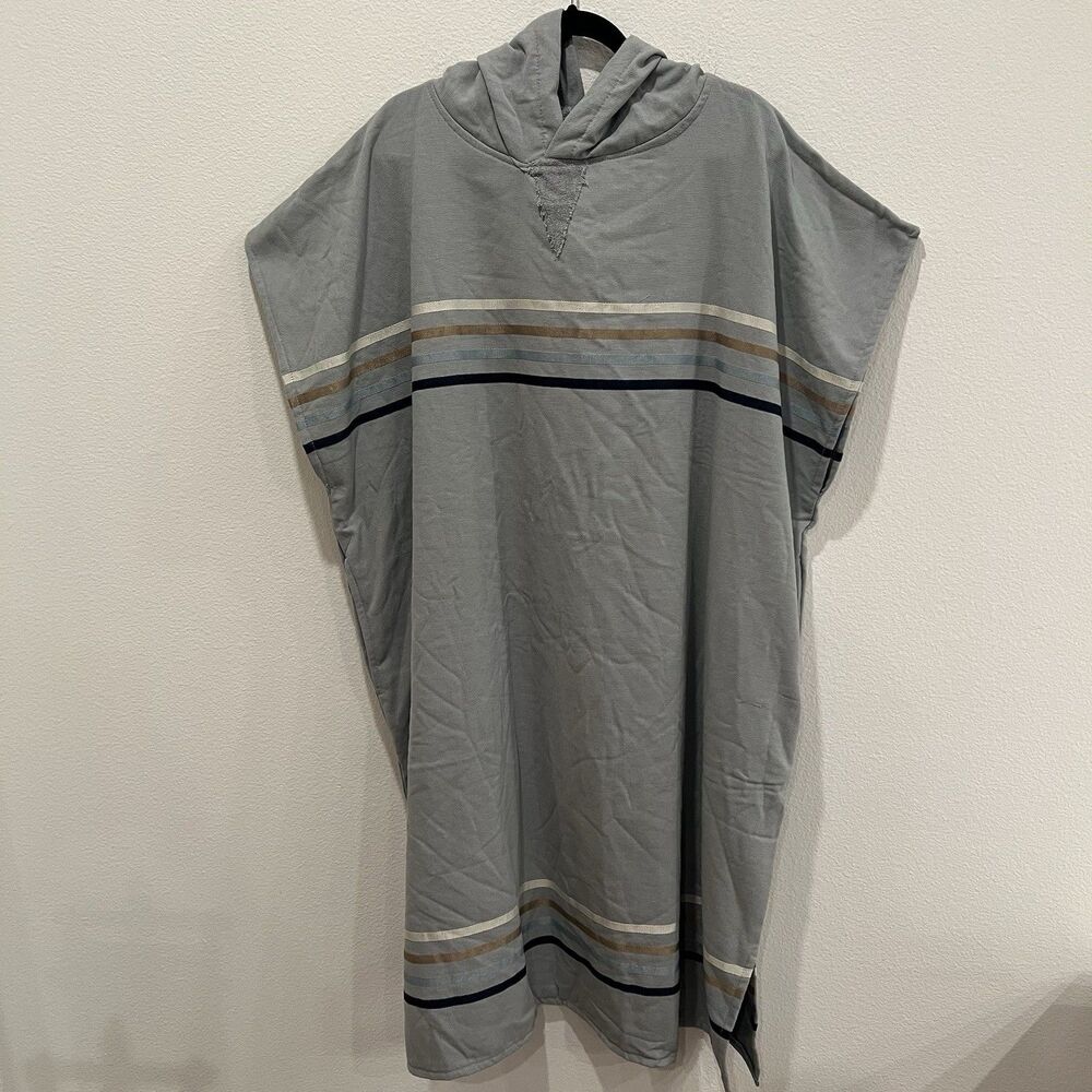 Sand Cloud Border Classic Stripe Hooded Poncho - 2026 - Grey - Picture 2 of 9